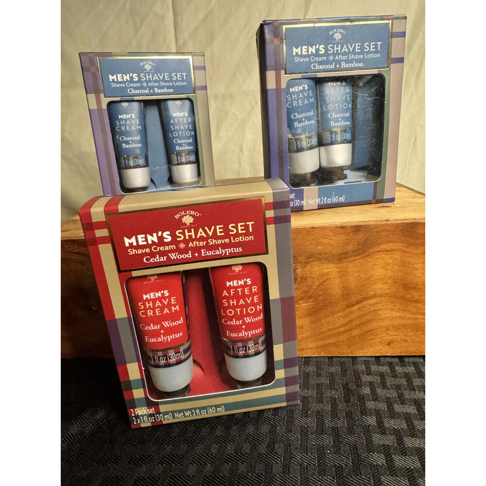 Men's Shave Set Cedar Wood & Eucalyptus 2 Pack 1 fl oz Shave Cream After Shave
